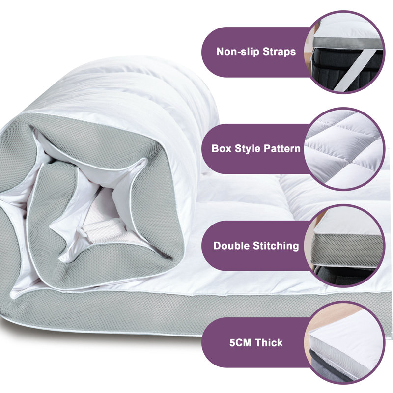 Alwyn Home Lise White Goose Down Mattress Topper Wayfair